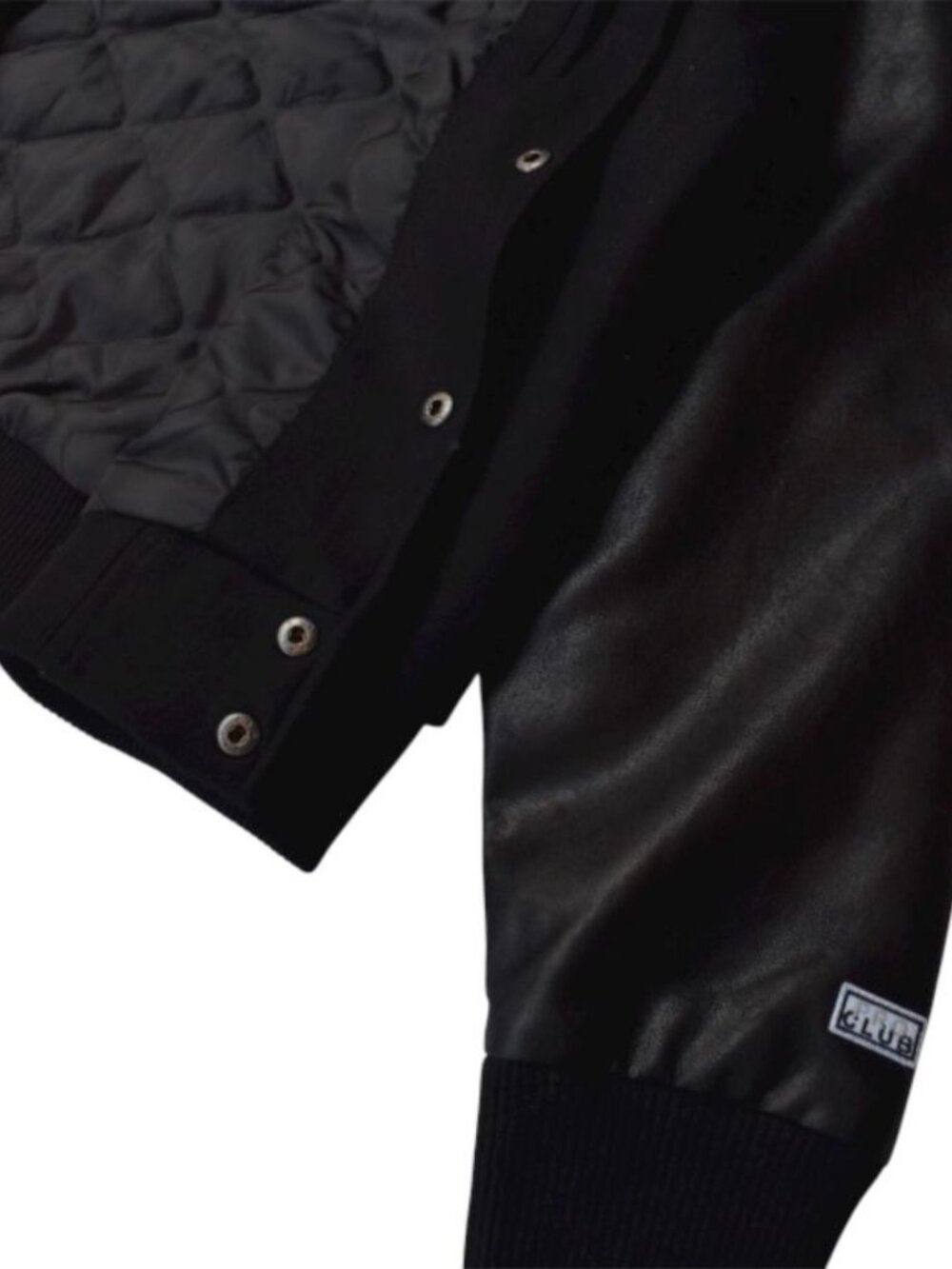 Pro Club Men's Heavyweight Varsity Letterman Leather Jacket - Black (Medium)